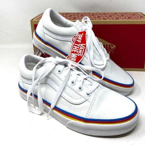 Vans Shoes - VANS Old Skool Rainbow Foxing White Canvas Women’s Size 7 Sneakers VN0A38G1MWF